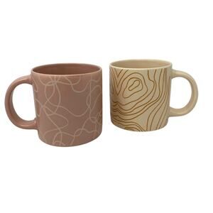 Whitney Kerney causebox coffee mugs, set of 2 geometric